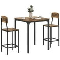 thumbnail image 2 of Dining Sets HOMCOM 3 Piece Counter Height Bar Table and Chairs Set, Industrial Small Dining Table Set for 2, Square Kitchen Table and Stools with Steel Frame, Rustic Brown and Black,Wooden Dining Set, 2 of 10
