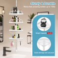 thumbnail image 3 of OLIYNEDY 39-125 inch Rustproof  Bathtub Storage Organizer with 4 Adjustable Baskets-White, 3 of 7