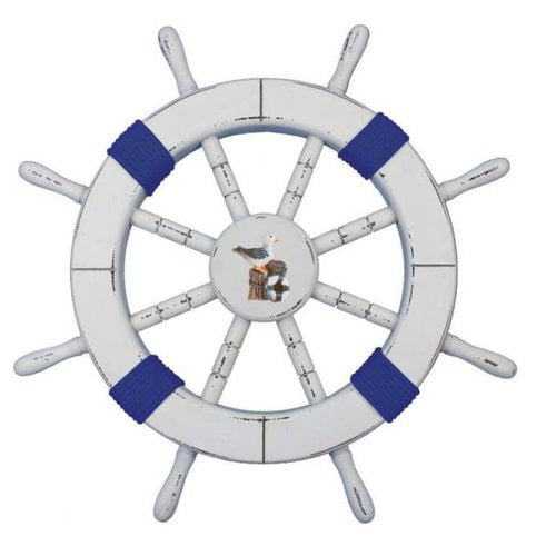Handcrafted Nautical Decor Rustic Ship Wheel Wall Décor 