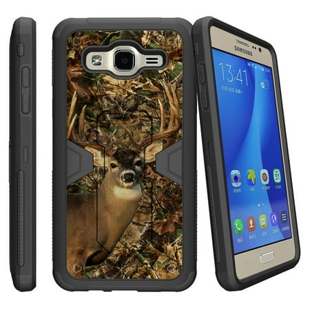 Samsung Galaxy On5 Case | On5 Clip Case | On5 Holster Case [Max Defense] Dual Layer Case with Built In Kickstand + Belt Clip - Deer