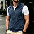 thumbnail image 4 of Maqroz Mens Vests Outerwear Lightweight Sleeveless Jackets Stand Collar Full Zip Windbreaker Casual Golf Waistcoat for Spring Travel and Outdoor Activities, 4 of 8