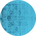 thumbnail image 1 of Ahgly Company Indoor Round Oriental Light Blue Industrial Area Rugs, 7' Round, 1 of 4