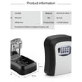 thumbnail image 3 of TONAIN Key Lock Box for Outside/Lock Box for House Key/Lock Box/Key Lock Box/Key Box/Combination Lock Box Wall-mounted Password Key Box Padlock Type Free Installation Alloy+Plastic Style, 3 of 8