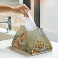 thumbnail image 5 of Tissue Box Cover, Girl Hugging Dog Flowers Rectangular Leather Tissue Holder - Tissue Case Facial Paper Organizer for Bathroom, Vanity Countertop, Tabletop, Car, Napkin, 5 of 6