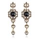 thumbnail image 1 of Pendiente largo del perno prisionero del oído de la joyería del diamante artificial del estilo bohemio de la geometría de las mujeres (negro), 1 of 3