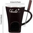 thumbnail image 5 of Chocolate Fondue Mug Coffee Cup Chocolate Melting Mug with Fork Fondue Pot Warmer Mug Candy Hot Pot for Candy Cheese Cooking Dessert-lian, 5 of 5