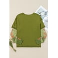 thumbnail image 5 of Trendy Fern Green Long Sleeve Top with Floral Mesh Sleeves - Perfect for Casual Days | [ZhiHiMeRi] | (US 8-10)M, 5 of 11