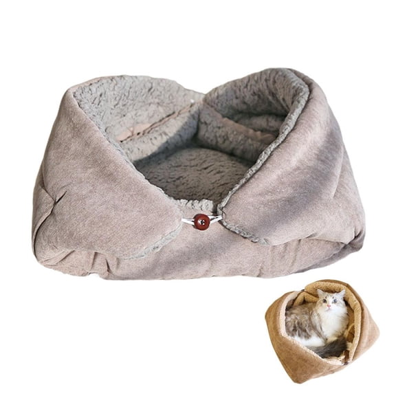 Cat Bed, Indoor Dog Bed with Cover Cave, Removable Washable Cover Soft Covered Calming Burrow for Small, Medium, Large Cats