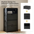 thumbnail image 5 of Tina's Home 23.75" Modular End Table, Stackable Storage Cabinet, Modern Small Space Nightstand Organizer for Living Room, Black, 5 of 9