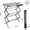thumbnail image 5 of 3 Tiers Foldable Clothes Drying Rack, Vertical Laundry Rack Portable and Collapsible for Storage Indoor Outdoor，Pure Black, 5 of 12