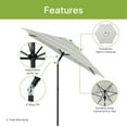 thumbnail image 4 of Mainstays Outdoor 7.5' Tan Stripe Round Market Patio Umbrella, Push-Up and 3-Angle Tilt, 4 of 6