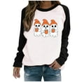 thumbnail image 2 of HOOJT Womens Halloween Sweatshirts Oversized Loose Long Sleeve Shirts Fall Round-Neck Blouses Cute Funny Printed Sweaters Crewneck Pullover Top Halloween Costumes, 2 of 7