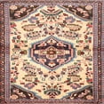 thumbnail image 1 of Ahgly Company Machine Washable Indoor Square Traditional Chestnut Brown Area Rugs, 4' Square, 1 of 7