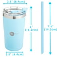 thumbnail image 3 of Vasos térmicos Infantiles de acero inoxidable PopYum 13oz Azul y Verde, 3 of 11