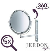 Jerdon 9 Inch Diameter Two-Sided Wall-Mounted Makeup Mirror 3X-1X Magnification, Chrome Finish - Model JP3030CF