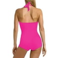 thumbnail image 5 of Pink Queen 2025 Women's Ruched Boyleg Swimsuit with Push-Up Tummy Control S-XL, 5 of 5