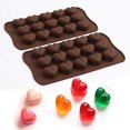 thumbnail image 4 of Juego de moldes de chocolate con forma de corazón de 15 cavidades de 4 piezas Corazón de San Valentín de silicona, kaili Sencillez, 4 of 5