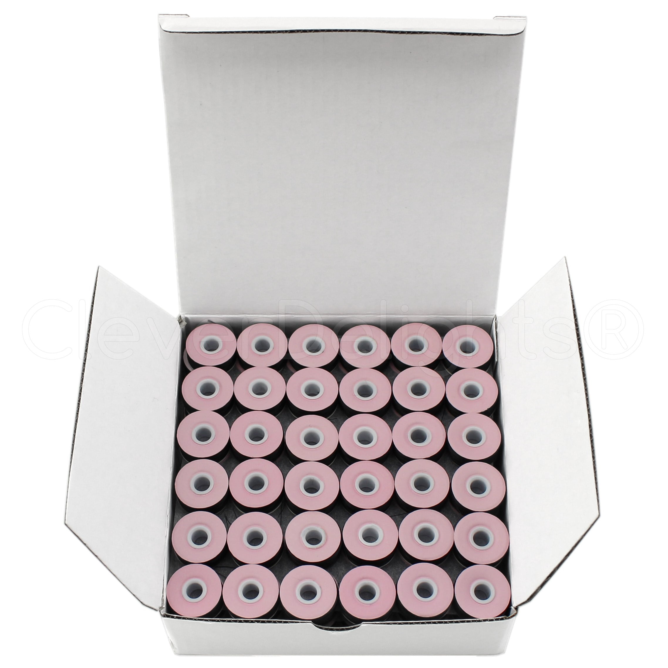 CleverDelights Black Prewound Bobbins Size L Bobbins 60wt Thread Cardboard Sided 36 Pack