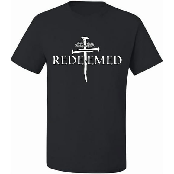 Redeemed Cross Nails Mens Christian Jesus Shirt Short Sleeve T-Shirt Religious Graphic Tee Tops for Women Men