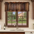 thumbnail image 6 of 2 Pack Valances for Window, Brown Vintage Wooden Short Curtains for Kitchen Bedroom Living Room, Retro Art Farmhouse Rod Pocket Small Window Treatment Valance Drapes 42 x 12 Inch, 6 of 8