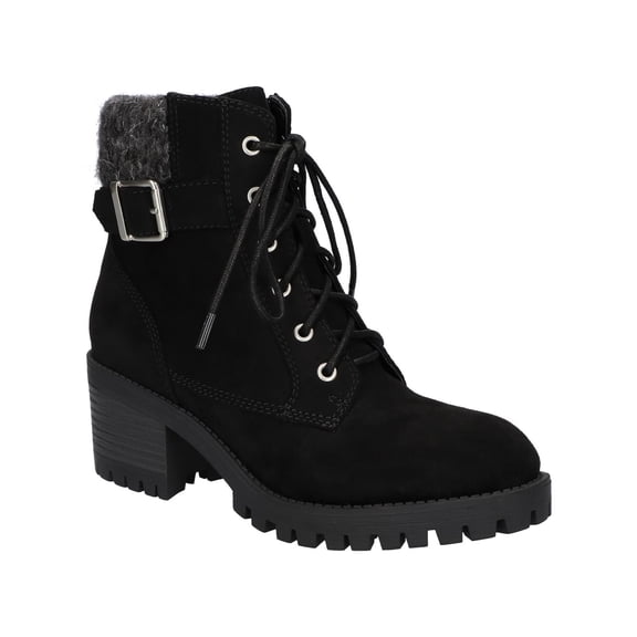 Bella Vita Womens Ethel Faux Suede Round Toe Combat & Lace-up Boots