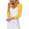 thumbnail image 4 of INSPIRAR CHIC Blusas Semitransparentes para Mujeres Elegante Cárdigan Bolero Shrug Amarillo M, 4 of 6