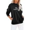 thumbnail image 2 of Cmfcve Women's Scoops Sweat Shirt Blouse Pocket Graphic Casual Letter Tunic Tops Long Sleeve Loose Pullover Sweatshirt, 2 of 4