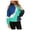 Blue, variant on Fesfesfes Women Hooded Plus Size Tie-Dye Printed Gradient Pullover Long Sleeve Sweatshirt Top Tops on