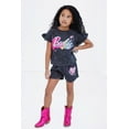 thumbnail image 2 of Barbie French Terry T-Shirt and Shorts Outfit Set Toddler to Big Kid, 2 of 5