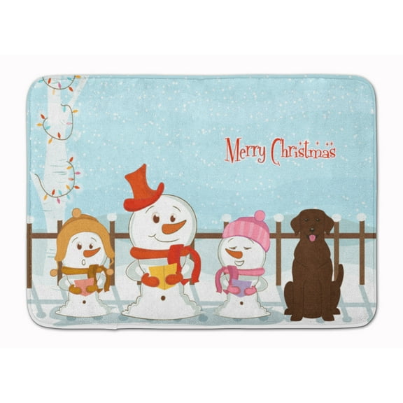 Christmas Carolers Chocolate Labrador Machine Washable Memory Foam Mat