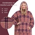 thumbnail image 2 of Catalonia Plaid Oversized Wearable Blanket Hoodie Sweatshirt, Sherpa Lounging Pullover for Adults, 2 of 7