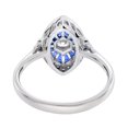 thumbnail image 3 of Vintage Navette Diamond Engagement Wedding Ring, Double Halo Diamond Ring, Blue Sapphire Halo Ring, Petite Shank Ring, 1.8 Ct Simulated Diamond, 14K White Gold Plated, Birthstone Ring, 3 of 5
