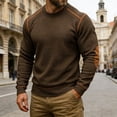 thumbnail image 2 of CONZONE Mens Pullover Sweatshirts Long Sleeve Sweatshirt for Men Trendy Solid Color Crew Neck Warm Fall Hoodie Sweatshirt, 2 of 4