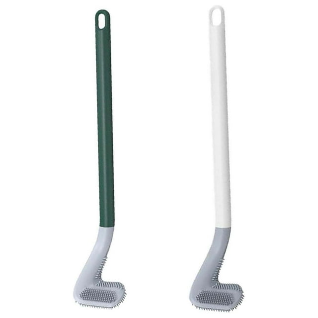 Xihbxyly Cepillo de Inodoro de Pared, Cerdas Suaves de Tpr, Sin Puntos Muertos, Fácil Limpieza de Esquinas, Higiénico y Autolimpiable, Instalación Sin Clavos, Paquete de 2, Artículos Esenciales para