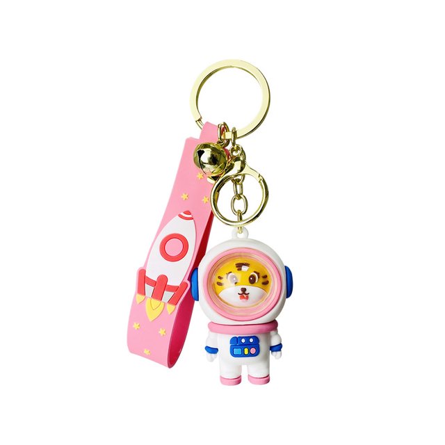 Llavero Animal creativamente astronauta colorido llaves anillos delicado colgante de dibujos animados cumpleaños Navidad regalo único diario Ropa, zapatos y accesorios Miscelánea rosa tigre Guardurnaity AP014350-01