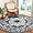 Floral Gray, variant on Findosom 4' Modern Floral Round Rug Bohemian Area Rug Non Slip Boho Round Rug for Dining Room Table Washable Round Bedroom Carpet for Entryway Living Room Sofa Kids Room Nursery Gray