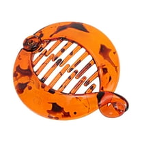 Unique Bargains 1 Pc Fashion Round Fish Shape Hair Clips Hairdo Clip Dark Brown