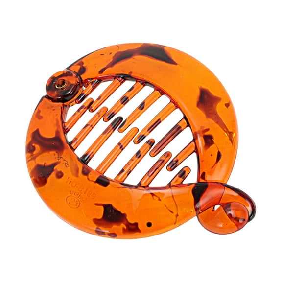 Unique Bargains 1 Pc Fashion Round Fish Shape Hair Clips Hairdo Clip Dark Brown