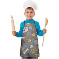 thumbnail image 2 of Dog Paw and Bone Kids Aprons for Girls and Boys,Adjustable Neck Strap Toddler Aprons for Kids Cooking Baking, 2 of 7