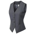 thumbnail image 3 of Made by Olivia Women's Fully Lined 4 Button V-Neck Economy Dressy Suit Vest Waistcoat, 3 of 6