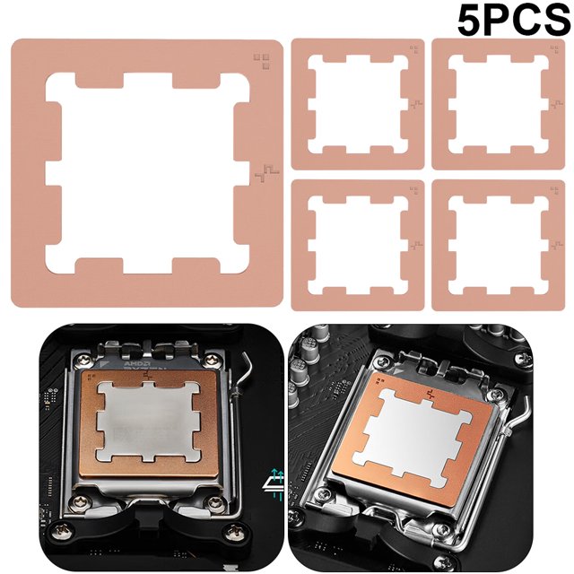 Adecuado para Procesador CPU Plataforma AM5 Parche Térmico Cobre Armor (derrame Grasa Silicio/disipación Calor Mejorada/protección La Placa Base) Armadura AM5 Adecuado para 7950X 7900X 7700X