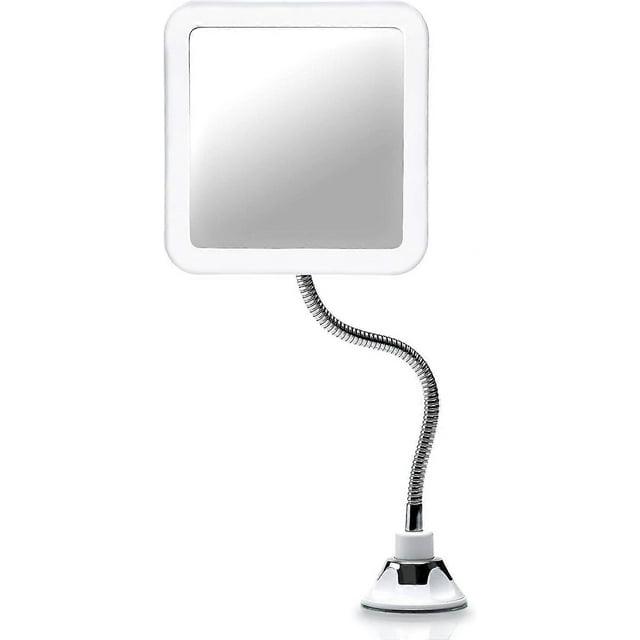 Flexible magnifying mirror with LED light, 5x magnification, powerful suction cup - Cosmetic mirror for illuminating make-up