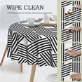 thumbnail image 3 of ZNDUO Cross Black Stripes Pattern Round Tablecloth, Anti-fouling and Anti-wrinkle Washable Polyester Table Cloth, 60 inch, 3 of 8