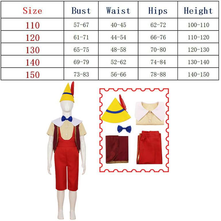 Toddler Boys Kids Puppet Cosplay Costume Shirt Vest Pants Set Halloween  Outfits 1-6T 