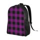thumbnail image 2 of Balery Purple Black Plaid Mochila - Mochila Estilosa y Duradera para Laptop de 15 Pulgadas con Tela Oxford Impermeable, 2 of 8