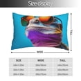 thumbnail image 2 of Goofa Lizard With Sunglasses Colorful Print Plush Throw Pillow Case, Soft Velvet with Hidden Zipper, Decorative Cushion Cover for Sofa, Bed, Car, and Home Décor-14"x20", 2 of 6