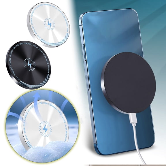 15W Magnetic Wireless Charger Pad Fast Charging Compatible with Phone and Android Phones Ultra Slim