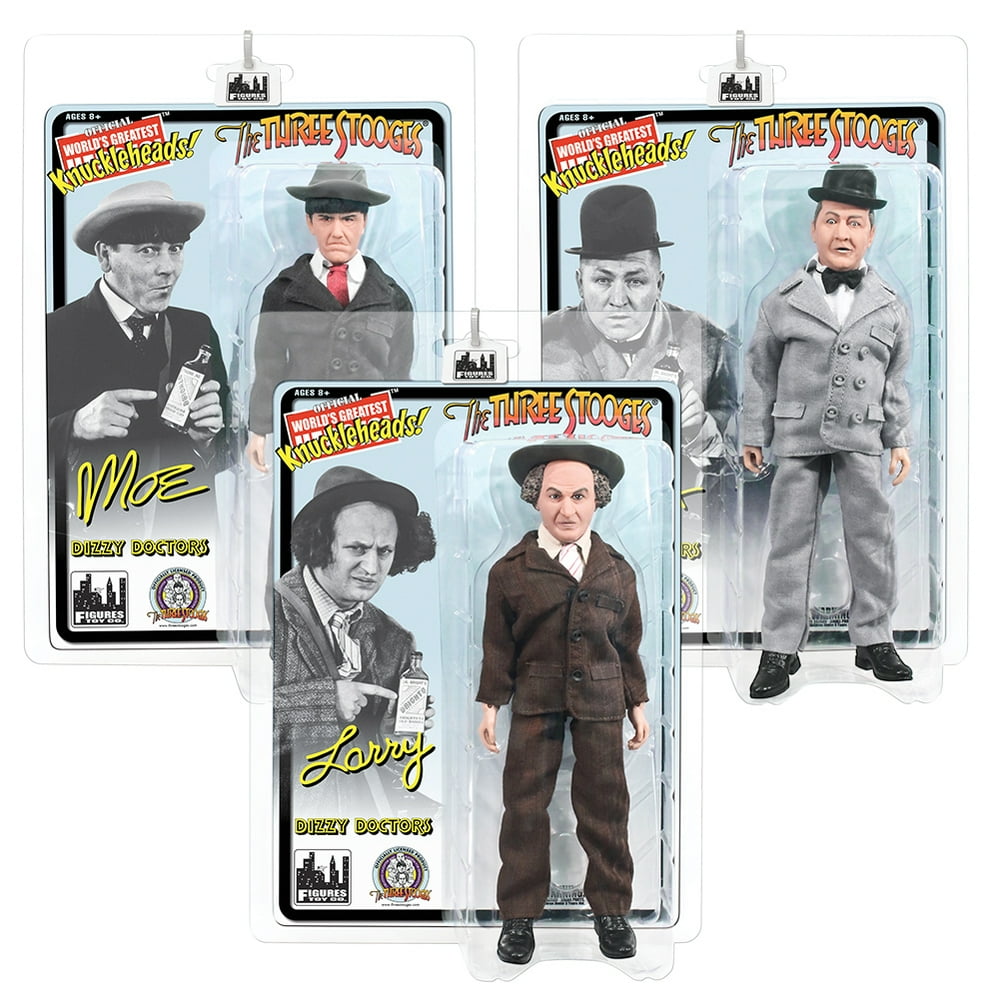 The Three Stooges 8 Inch Action Figures Set of all 3 Dizzy Doctors