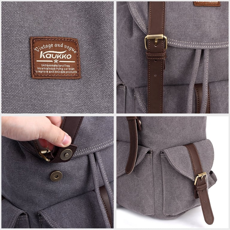 best canvas backpack for hiking Kaukko Travel Multi-Functional Bag Fits 17