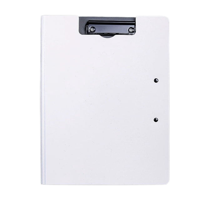 SIYTUAU File Folder With Double Clip For A4 Paper 9.25X12.6X1.18 Inch Plastic Exam Paper Organizer White